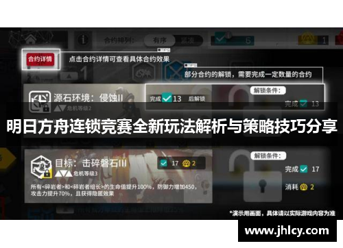 明日方舟连锁竞赛全新玩法解析与策略技巧分享